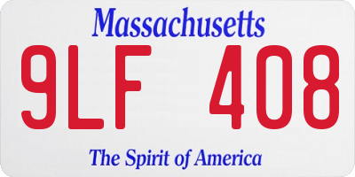 MA license plate 9LF408