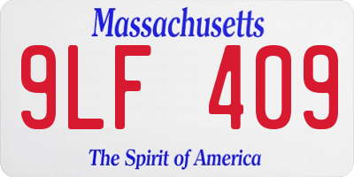 MA license plate 9LF409