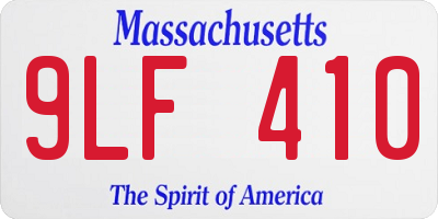 MA license plate 9LF410