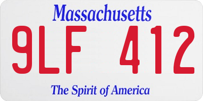 MA license plate 9LF412