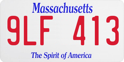 MA license plate 9LF413
