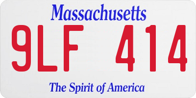MA license plate 9LF414