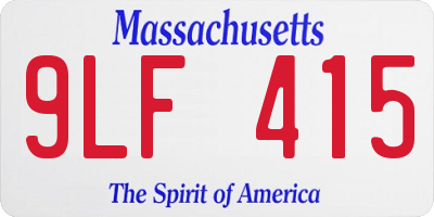 MA license plate 9LF415