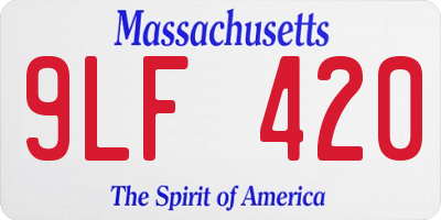 MA license plate 9LF420