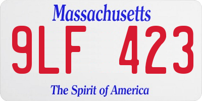 MA license plate 9LF423