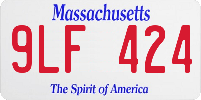 MA license plate 9LF424