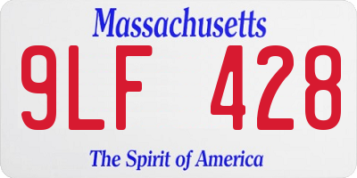MA license plate 9LF428