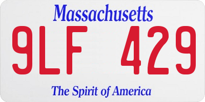 MA license plate 9LF429