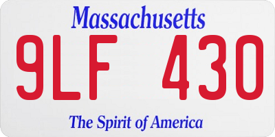 MA license plate 9LF430