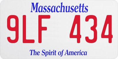 MA license plate 9LF434