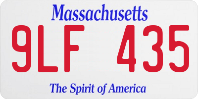 MA license plate 9LF435