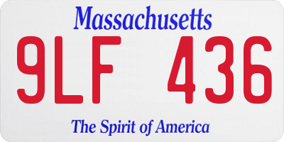 MA license plate 9LF436