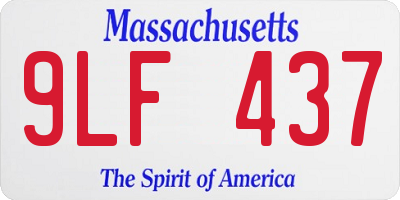 MA license plate 9LF437