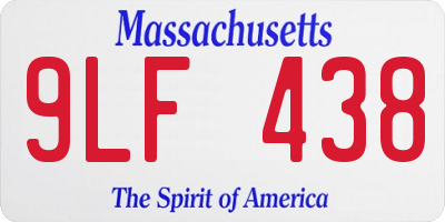 MA license plate 9LF438