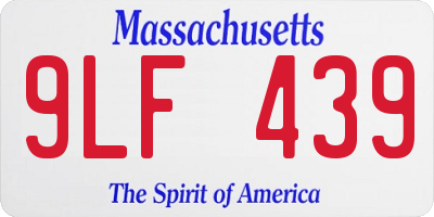 MA license plate 9LF439
