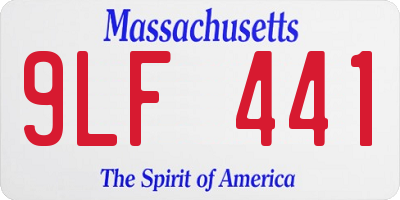 MA license plate 9LF441