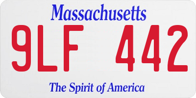 MA license plate 9LF442