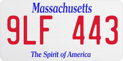 MA license plate 9LF443