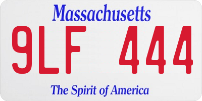 MA license plate 9LF444