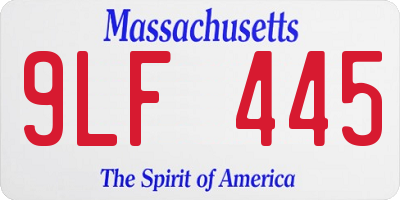 MA license plate 9LF445