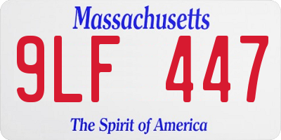 MA license plate 9LF447