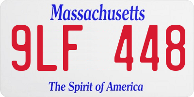 MA license plate 9LF448