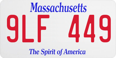 MA license plate 9LF449