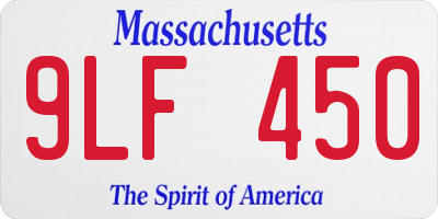 MA license plate 9LF450