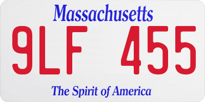 MA license plate 9LF455