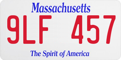 MA license plate 9LF457