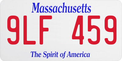 MA license plate 9LF459