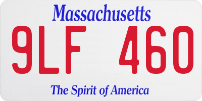 MA license plate 9LF460