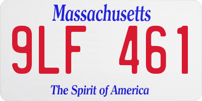 MA license plate 9LF461