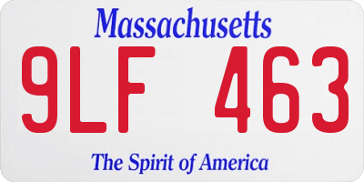 MA license plate 9LF463