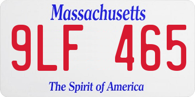 MA license plate 9LF465