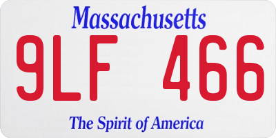 MA license plate 9LF466