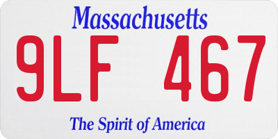 MA license plate 9LF467