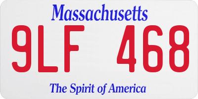 MA license plate 9LF468