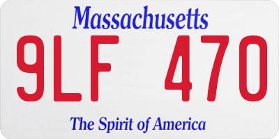 MA license plate 9LF470
