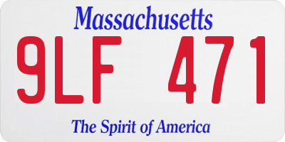 MA license plate 9LF471