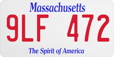 MA license plate 9LF472