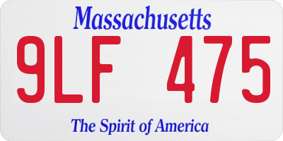 MA license plate 9LF475