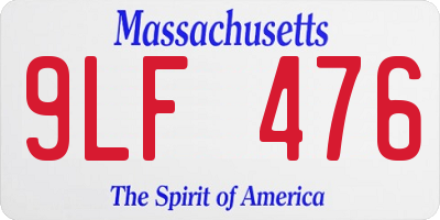 MA license plate 9LF476