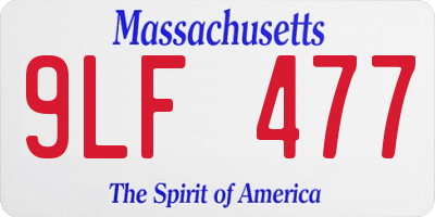 MA license plate 9LF477