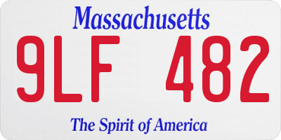 MA license plate 9LF482