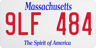 MA license plate 9LF484