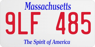 MA license plate 9LF485