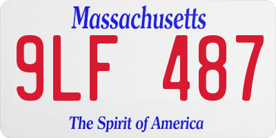 MA license plate 9LF487