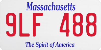 MA license plate 9LF488