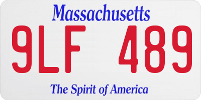 MA license plate 9LF489